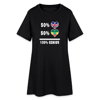 Drapeau 100% Genius de l’Ethiopie et de la Grande-Bretagne - Robe T-shirt Femme - noir - Devant