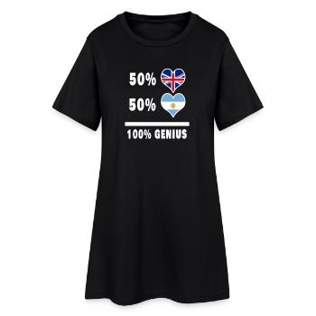 Argentine et Grande-Bretagne 100% Genius Flag - Robe T-shirt Femme - noir - Devant