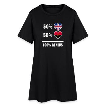 Angola et Grande-Bretagne 100% Genius Flag - Robe T-shirt Femme - noir - Devant