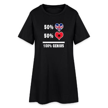 Albanie et Grande-Bretagne 100% Genius Flag - Robe T-shirt Femme - noir - Devant