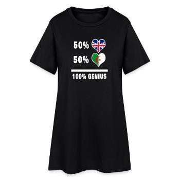 Algérie et Grande-Bretagne 100% Genius Flag - Robe T-shirt Femme - noir - Devant