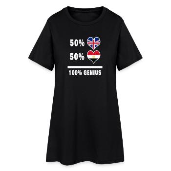 Egypte et Grande-Bretagne 100% Genius Flag - Robe T-shirt Femme - noir - Devant