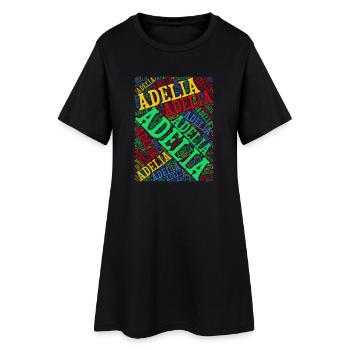 Adelia word cloud t-shirt t-shirt idée cadeau - Robe T-shirt Femme - noir - Devant