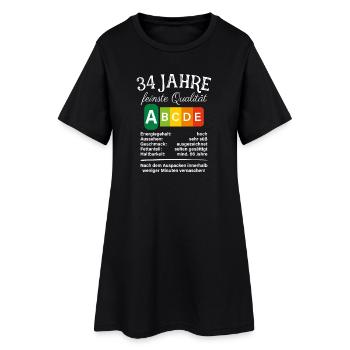 34 Jahre Feinste Qualität Geschenk 34. Geburtstag - Frauen T-Shirt-Kleid - Schwarz - Vorne