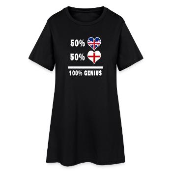Angleterre et Grande-Bretagne 100% Genius Flag - Robe T-shirt Femme - noir - Devant