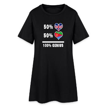 Eritrea und Großbritannien 100% Genius Flagge - Frauen T-Shirt-Kleid - Schwarz - Vorne