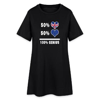 Europe et Grande-Bretagne 100% Genius Flag - Robe T-shirt Femme - noir - Devant
