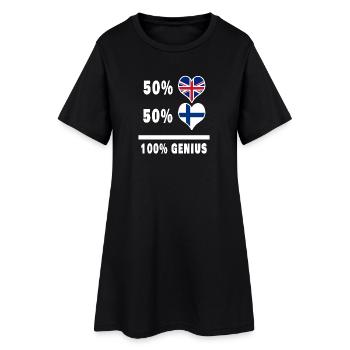 Finlande et Grande-Bretagne 100% Genius Flag - Robe T-shirt Femme - noir - Devant