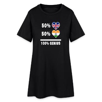 Inde et Grande-Bretagne 100% Genius Flag - Robe T-shirt Femme - noir - Devant