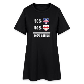 Géorgie et Grande-Bretagne 100% Genius Flag - Robe T-shirt Femme - noir - Devant