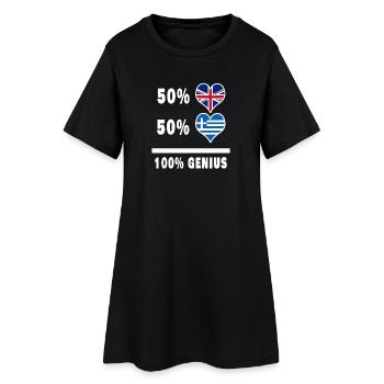Grèce et Grande-Bretagne 100% Genius Flag - Robe T-shirt Femme - noir - Devant