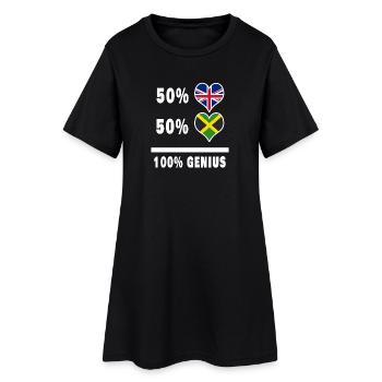 Jamaika und Großbritannien 100% Genius Flagge - Frauen T-Shirt-Kleid - Schwarz - Vorne