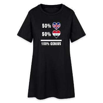 Irak et Grande-Bretagne 100% Genius Flag - Robe T-shirt Femme - noir - Devant