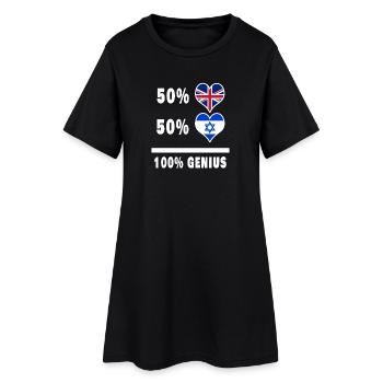 Israël et Grande-Bretagne 100% Genius Flag - Robe T-shirt Femme - noir - Devant