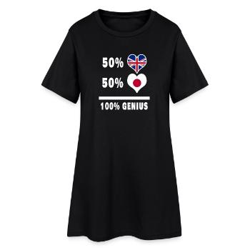 Japon et Grande-Bretagne 100% Genius Flag - Robe T-shirt Femme - noir - Devant