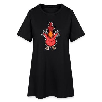 Poulet Dumbbell Training Entraînement en force Fitness - Robe T-shirt Femme - noir - Devant