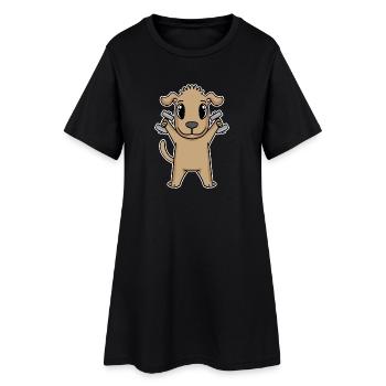 Dog Dumbbell Training Strength Training Fitness - Women’s T-Shirt Dress - black - Front