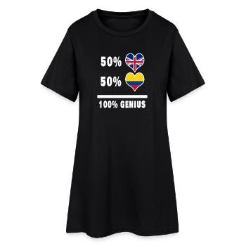 Colombie et Grande-Bretagne 100% Genius Flag - Robe T-shirt Femme - noir - Devant