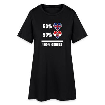 Croatie et Grande-Bretagne 100% Genius Flag - Robe T-shirt Femme - noir - Devant