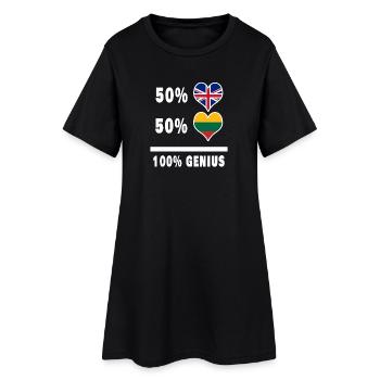 Lituanie et Grande-Bretagne 100% Genius Flag - Robe T-shirt Femme - noir - Devant