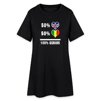 Mali und Großbritannien 100% Genius Flagge - Frauen T-Shirt-Kleid - Schwarz - Vorne