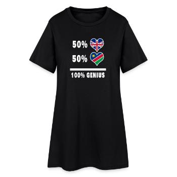 Namibie et Grande-Bretagne 100% Genius Flag - Robe T-shirt Femme - noir - Devant