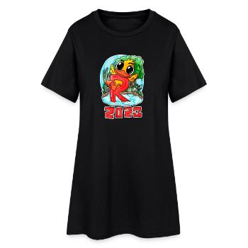 Rente 2023 Ruhestand Renteneintritt Rentner - Frauen T-Shirt-Kleid - Schwarz - Vorne