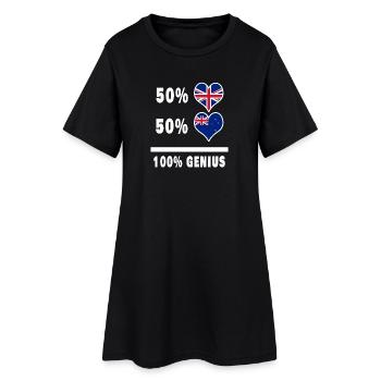 Nouvelle-Zélande et Grande-Bretagne 100% Genius Flag - Robe T-shirt Femme - noir - Devant