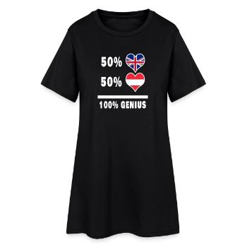 Autriche et Grande-Bretagne 100% Genius Flag - Robe T-shirt Femme - noir - Devant