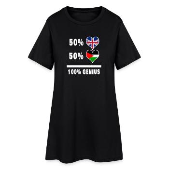 Palestine et Grande-Bretagne 100% Genius Flag - Robe T-shirt Femme - noir - Devant