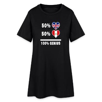 Peru and Great Britain 100% Genius Flag - Women’s T-Shirt Dress - black - Front