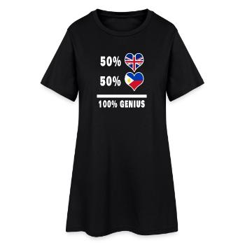 Philippines et Grande-Bretagne 100% Genius Flag - Robe T-shirt Femme - noir - Devant