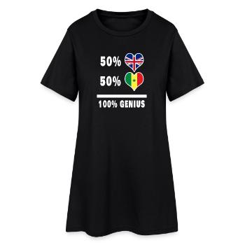 Sénégal et Grande-Bretagne 100% Genius Flag - Robe T-shirt Femme - noir - Devant