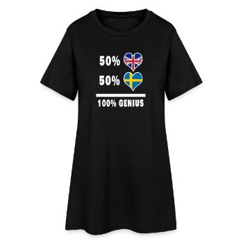 Suède et Grande-Bretagne 100% Genius Flag - Robe T-shirt Femme - noir - Devant