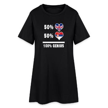 Serbie et Grande-Bretagne 100% Genius Flag - Robe T-shirt Femme - noir - Devant