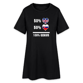 Slovaquie et Grande-Bretagne 100% Genius Flag - Robe T-shirt Femme - noir - Devant