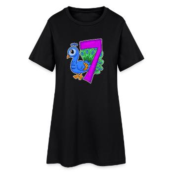 7 ans 7 ans avec motif animal - sept - Robe T-shirt Femme - noir - Devant