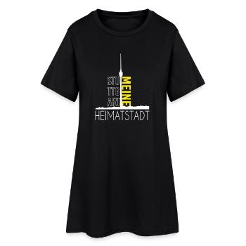 Stuttgart meine Heimatstadt - Frauen T-Shirt-Kleid - Schwarz - Vorne
