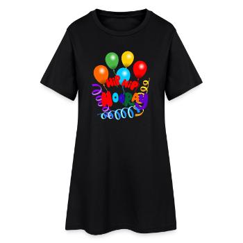 Guirlandes et ballons hip hip hurrah - Robe T-shirt Femme - noir - Devant