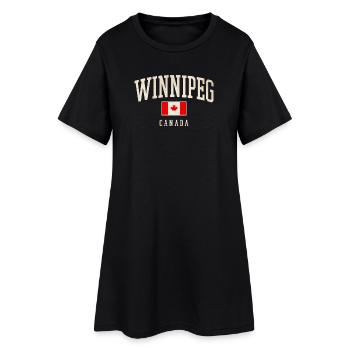 Winnipeg Canada Retro Varsity - Frauen T-Shirt-Kleid - Schwarz - Vorne