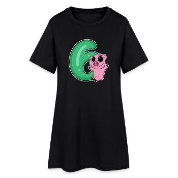 6 Anniversaire 6 ans avec motif animal - Six - Robe T-shirt Femme - noir - Devant