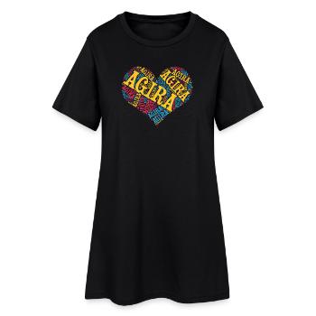 T-shirt Sicile T-shirt Agira mot nuage coeur - Robe T-shirt Femme - noir - Devant