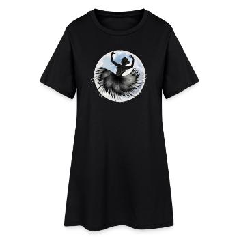 Danseur de ballet dansant dans les nuages avec un plumage - Robe T-shirt Femme - noir - Devant