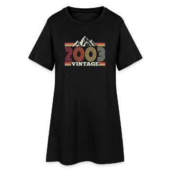 2003 Birthday Hiking Mountain - Women’s T-Shirt Dress - black - Front