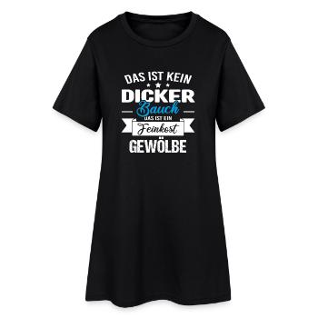 Das ist kein dicker Bauch das ist Feinkostgewölbe - Frauen T-Shirt-Kleid - Schwarz - Vorne