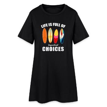 surfing, surfing, surfing, surf spot - Women’s T-Shirt Dress - black - Front