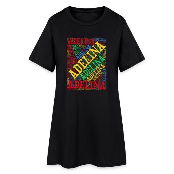 t-shirt Adelina word cloud t-shirt geschenkidee t-shirt - Frauen T-Shirt-Kleid - Schwarz - Vorne