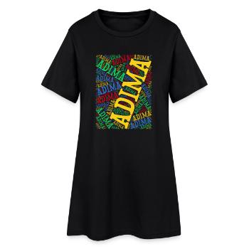Adima nuage de mots collage mot art t-shirt - Robe T-shirt Femme - noir - Devant