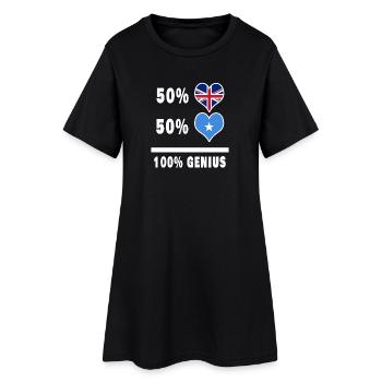 Somalie et Grande-Bretagne 100% Genius Flag - Robe T-shirt Femme - noir - Devant
