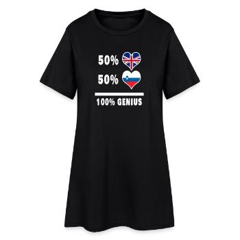 Slovénie et Grande-Bretagne 100% Genius Flag - Robe T-shirt Femme - noir - Devant